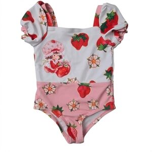 Strawberry Shortcake Girls One Piece Swimsuit Puff Sleeve 18M